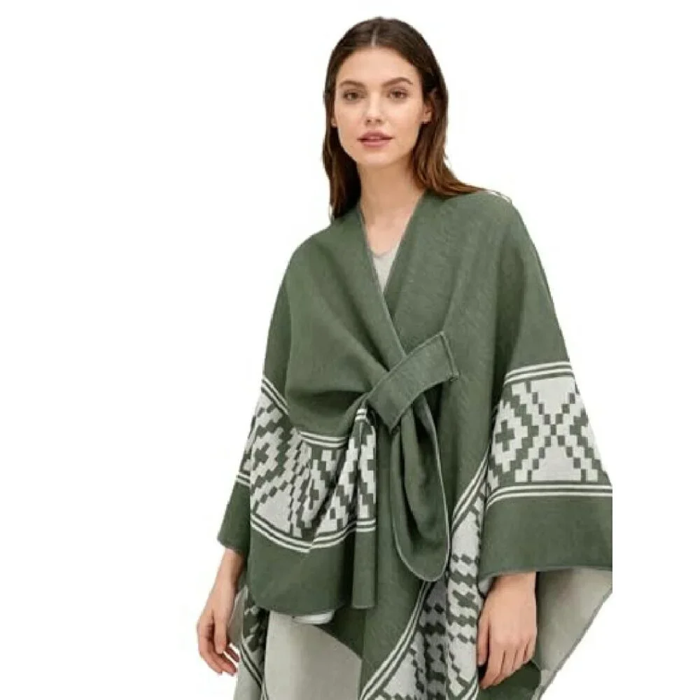 Reversible Faux Cashmere Shawl Wrap, 61